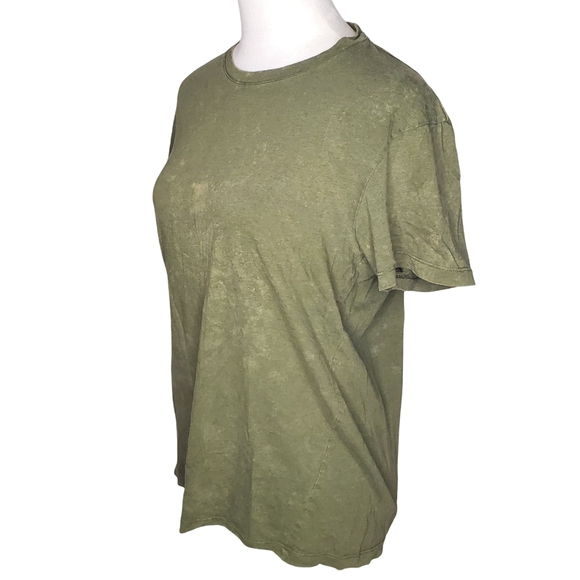 🦋Banana Republic 100% Cotton Mottled Army Green Fitted Crew Tee - Picture 2 of 4